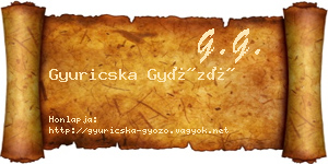 Gyuricska Győző névjegykártya